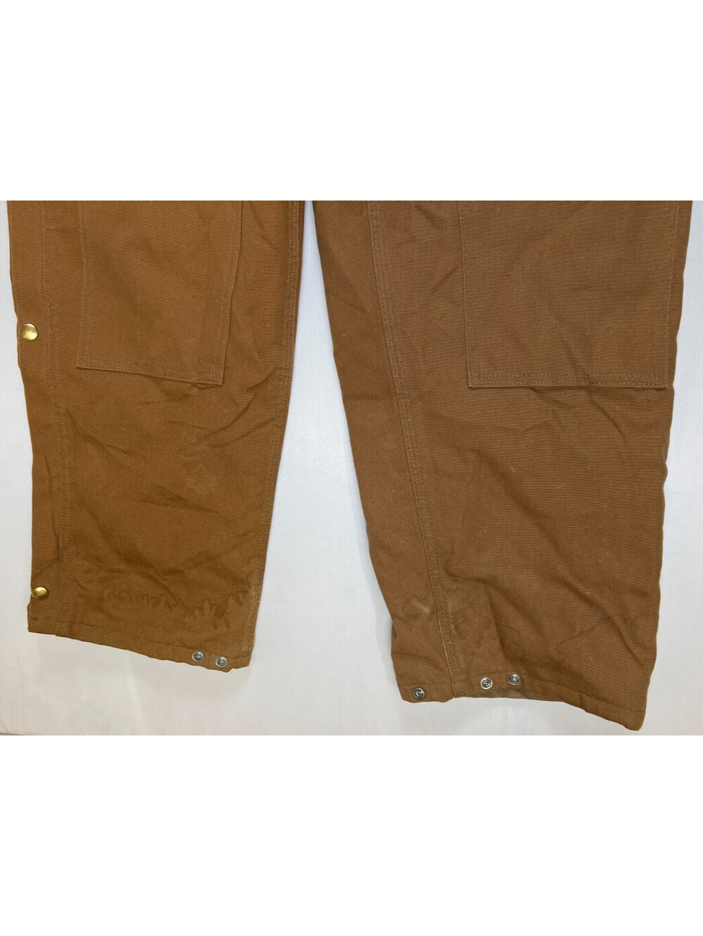 VTG Carhartt Women 12 Regular Overalls Brown Quilted Lined Duck Workwear Pants - Picture 8 of 12